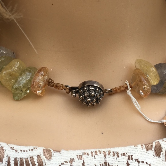 MULTIPLE COLORED GEMSTONE NECKLACE - Picture 5 of 8